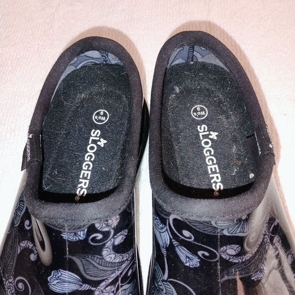 Sloggers Black Floral Women's Mules - Picture 5 of 8